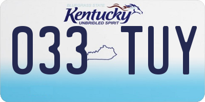 KY license plate 033TUY