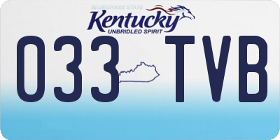 KY license plate 033TVB