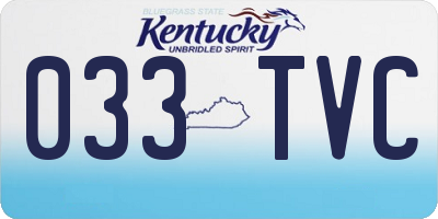 KY license plate 033TVC