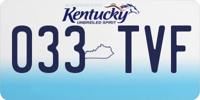 KY license plate 033TVF