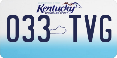 KY license plate 033TVG
