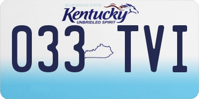 KY license plate 033TVI