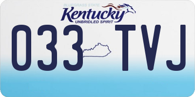 KY license plate 033TVJ