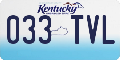 KY license plate 033TVL