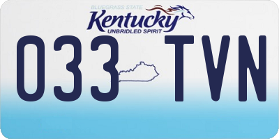 KY license plate 033TVN