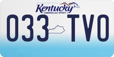 KY license plate 033TVO