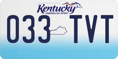 KY license plate 033TVT