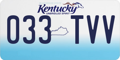 KY license plate 033TVV