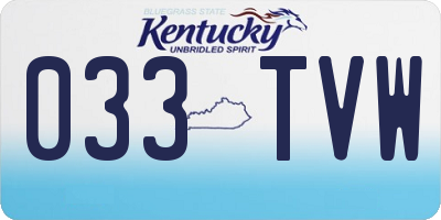 KY license plate 033TVW