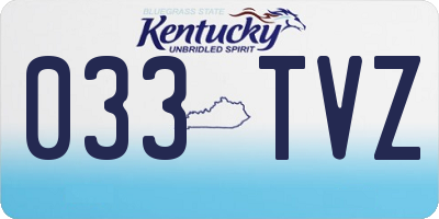 KY license plate 033TVZ