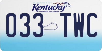 KY license plate 033TWC