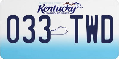 KY license plate 033TWD