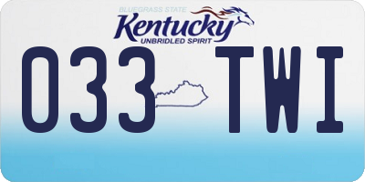 KY license plate 033TWI