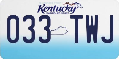 KY license plate 033TWJ