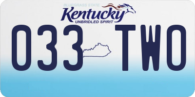KY license plate 033TWO