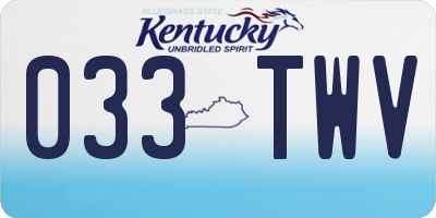 KY license plate 033TWV