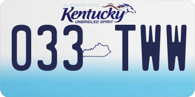 KY license plate 033TWW