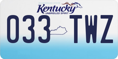KY license plate 033TWZ