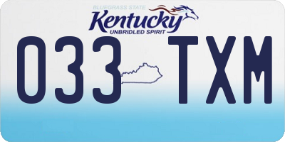 KY license plate 033TXM
