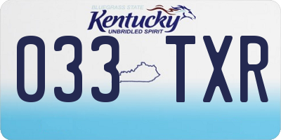 KY license plate 033TXR