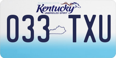 KY license plate 033TXU