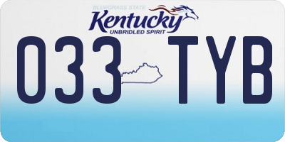 KY license plate 033TYB