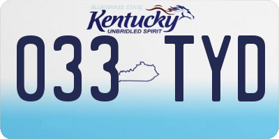 KY license plate 033TYD