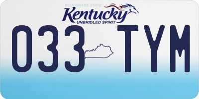 KY license plate 033TYM