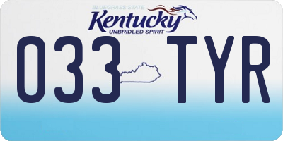KY license plate 033TYR
