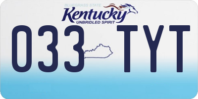 KY license plate 033TYT