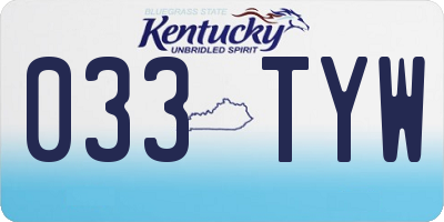 KY license plate 033TYW