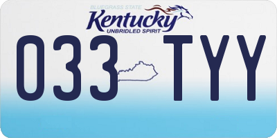 KY license plate 033TYY
