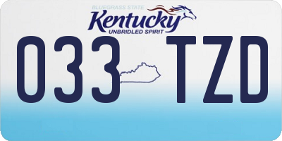 KY license plate 033TZD