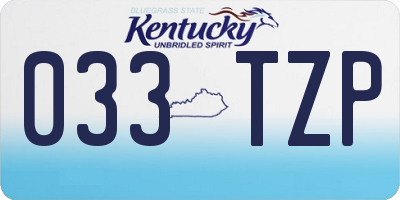KY license plate 033TZP