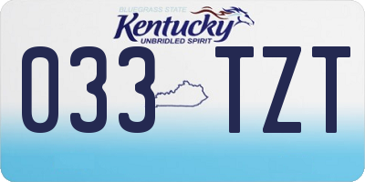 KY license plate 033TZT