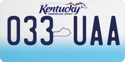 KY license plate 033UAA