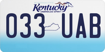 KY license plate 033UAB