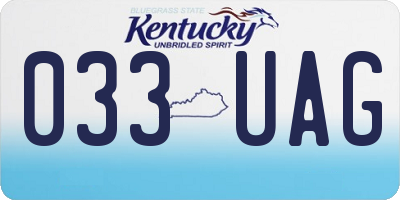 KY license plate 033UAG