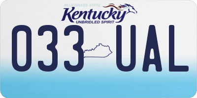 KY license plate 033UAL