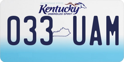 KY license plate 033UAM
