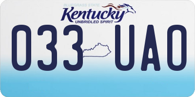 KY license plate 033UAO