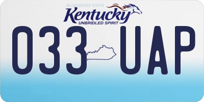 KY license plate 033UAP