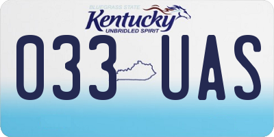 KY license plate 033UAS