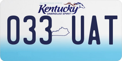 KY license plate 033UAT