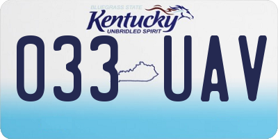 KY license plate 033UAV