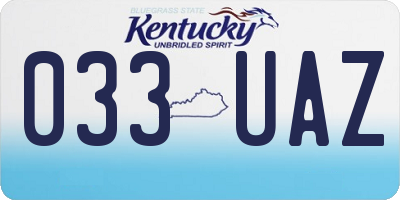 KY license plate 033UAZ