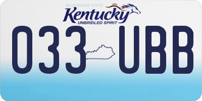 KY license plate 033UBB
