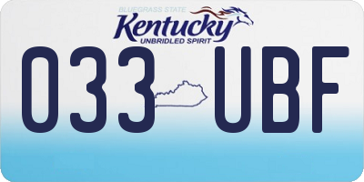 KY license plate 033UBF