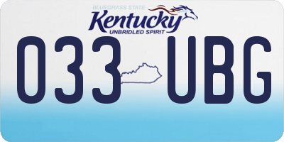 KY license plate 033UBG