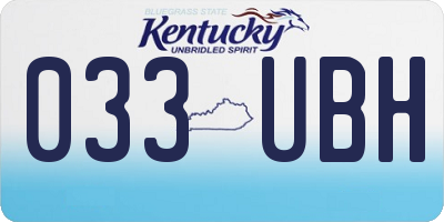 KY license plate 033UBH